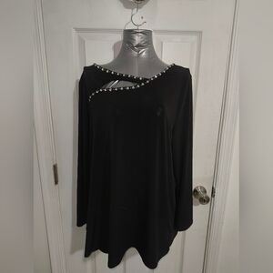 JM Collection Charcoal Long Sleeve Top 102